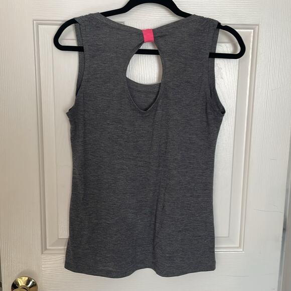 Marika Tek Dry-Wik Performance Tee Womens Large Tank Top Gray Pink Open Back - Picture 2 of 7